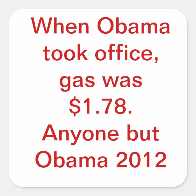 Adesivo Quadrado Obama Gas Price (Frente)
