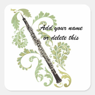 Adesivo Quadrado Oboe e folha