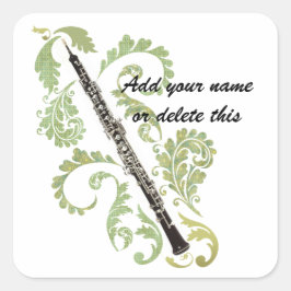 Adesivo Quadrado Oboe e Folhagem