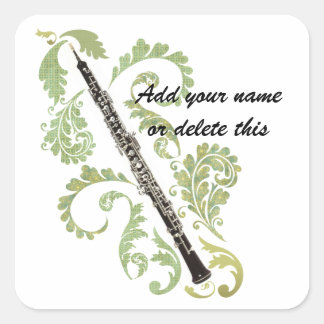Adesivo Quadrado Oboe e Folhagem
