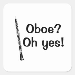 Adesivo Quadrado Oboe Oh Sim Instrumento de Música