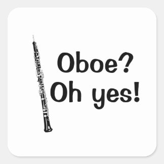 Adesivo Quadrado Oboe Oh Sim Instrumento de Música