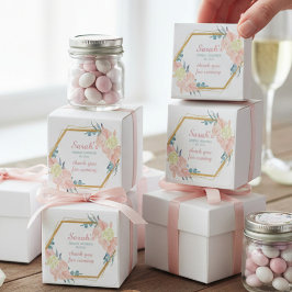 Adesivo Quadrado Obrigada Chá de Bebê Floral Moderno