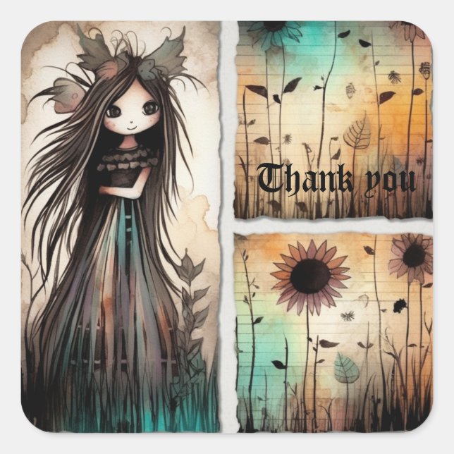 Adesivo Quadrado Obrigado 2 (Frente)