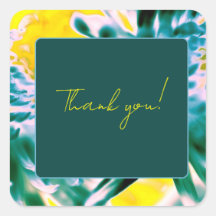 "Obrigado" Adorável Colors Floral Sticker