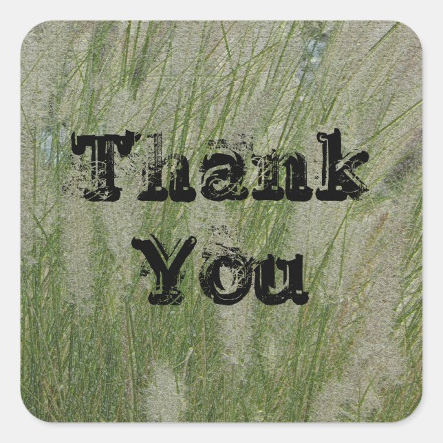 Adesivo Quadrado Obrigado, Alta Grama Do Deserto. (Frente)