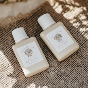 Adesivo Quadrado Obrigado Boho Beach Shell Chá de fraldas