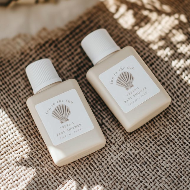 Adesivo Quadrado Obrigado Boho Beach Shell Chá de fraldas (Zazzle Thank you Boho Beach Shell Baby Shower Square Sticker)