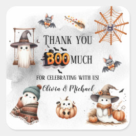 Adesivo Quadrado Obrigado Boo Muito Bonito Fantasma Louco