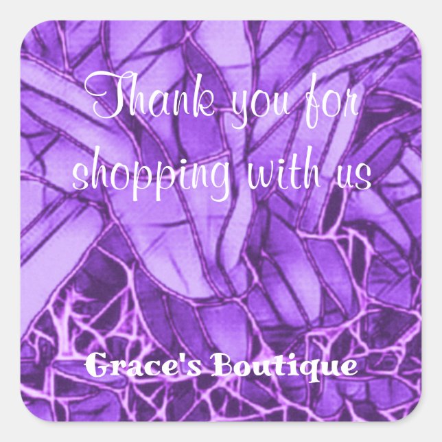 Adesivo Quadrado Obrigado Business Square Sticker (Frente)