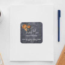 Obrigado Casamento de Halloween Laranja Rosa