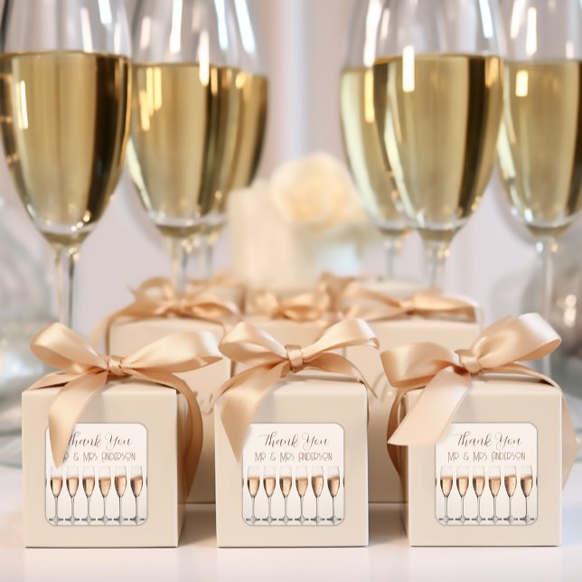 Adesivo Quadrado Obrigado Chá de panela Vedante De Casamento (Criador carregado)