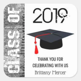 Adesivo Quadrado Obrigado Classe de 20XX