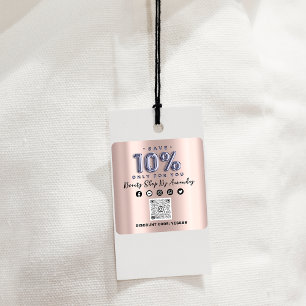 Adesivo Quadrado Obrigado Comprando 10% do Rosa QR CODE Lilac