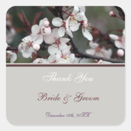 Adesivo Quadrado obrigado de casamento, seus adesivos, cartão, etc