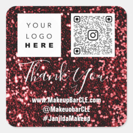 Adesivo Quadrado Obrigado de nome QRCode do logotipo Comprando bril