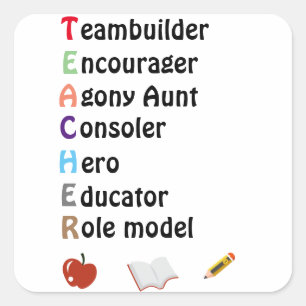 Adesivo Quadrado Obrigado de professor