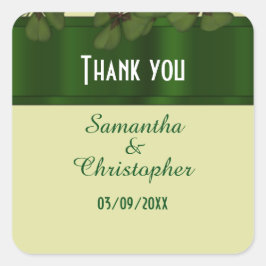 Adesivo Quadrado Obrigado de shamrock verde irlandês