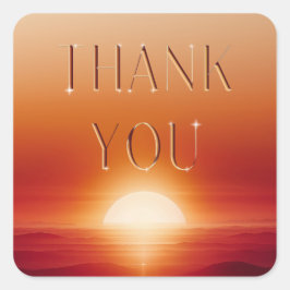 Adesivo Quadrado Obrigado de sol vermelho