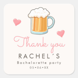 Adesivo Quadrado Obrigado de vidro de cerveja