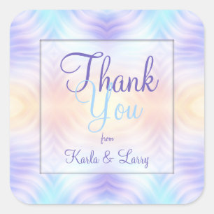 Adesivo Quadrado Obrigado do melão do amarelo da cerceta da lavand