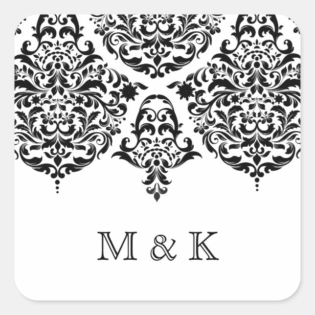 Adesivo Quadrado Obrigado do preto do damasco de 311 (Frente)