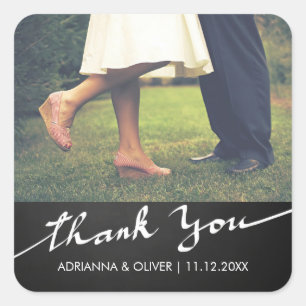 Adesivo Quadrado Obrigado do quadro você foto do casamento da