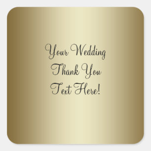 Adesivo Quadrado Obrigado Dourado do favor do casamento você