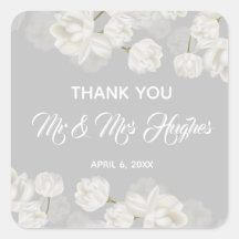 Obrigado Elegante de Casamento de Tulip Branca