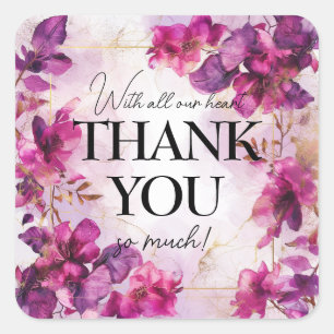 Adesivo Quadrado Obrigado Enchantagem: Aquarela