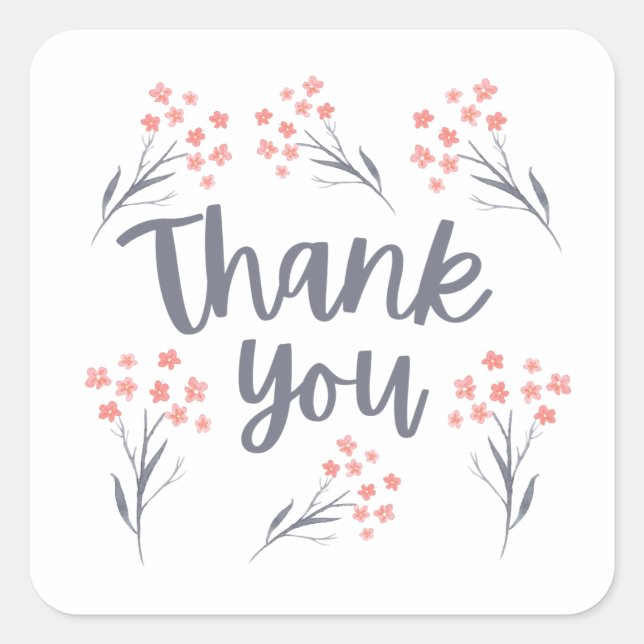 Adesivo Quadrado Obrigado Fala Dos Selos De Envelope (Frente)