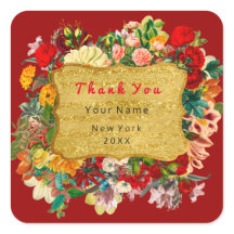 Obrigado Favor Ouro Frame Rosas Floral Burgund