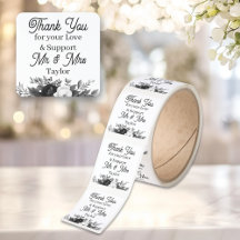 Obrigado Floral Casamento Personalizado