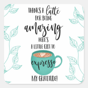 Adesivo Quadrado obrigado latão por ser um dia de os namorados incr