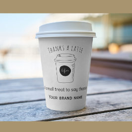 Adesivo Quadrado Obrigado logotipo de cafeteria latte