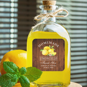 Adesivo Quadrado Obrigado noivado Limoncello Madeira de Limões