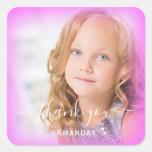 Adesivo Quadrado Obrigado Nome Quadro  Foto Personalizada Quadro Ro (Frente)