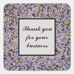 Adesivo Quadrado Obrigado para seu roxo elegante do mosaico do