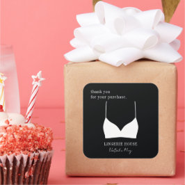 Adesivo Quadrado obrigado para sua compra Lingerie Boutique