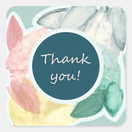 Adesivo Quadrado Obrigado Pastel Tropical Folaves