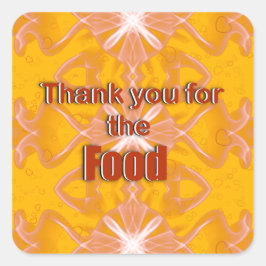 Adesivo Quadrado Obrigado pela comida