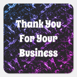 Adesivo Quadrado Obrigado pela sua apreciação do cliente de negócio