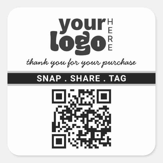 Adesivo Quadrado Obrigado Pela Sua Compra, Pequena Empresa (Frente)