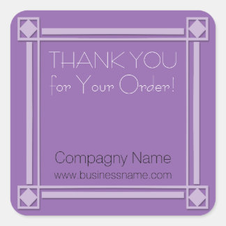Adesivo Quadrado Obrigado pelo seu pedido do Corporate Sticker