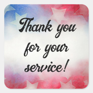Adesivo Quadrado Obrigado pelo seu serviço