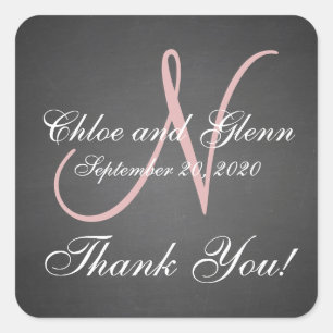 Adesivo Quadrado Obrigado personalizado casamento do quadro você