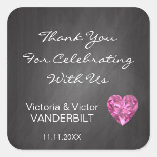 Adesivo Quadrado Obrigado personalizado do quadro você casamento d