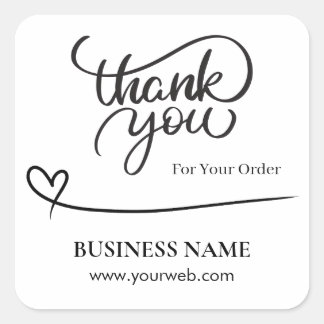 Adesivo Quadrado Obrigado Personalizado Pela Sua Empresa De Encomen