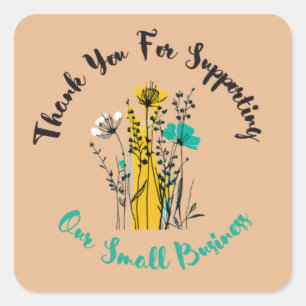 ADESIVO QUADRADO OBRIGADO POR APOIAR NOSSAS PEQUENAS EMPRESAS