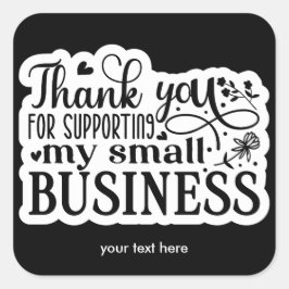 Adesivo Quadrado Obrigado por apoiar o autocolante